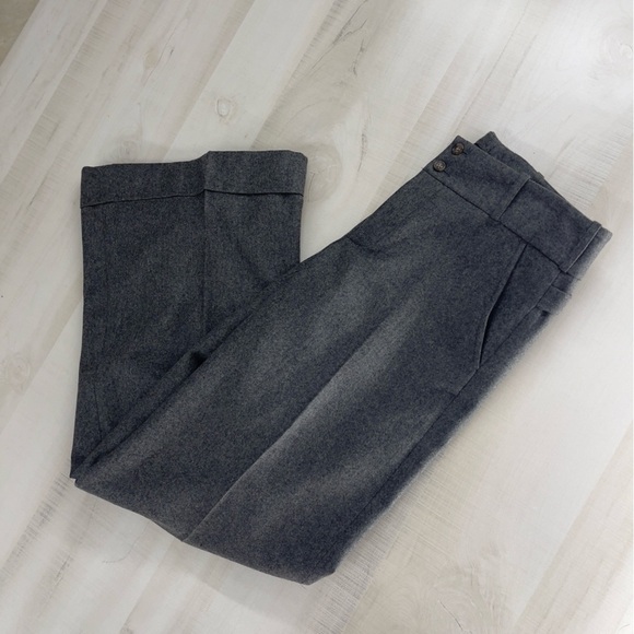 RALPH LAUREN wool cashmere rabbit hair gray slacks pants wide leg high end 4 - Picture 8 of 9